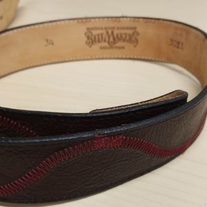 Nocona Boot Company Burgndy Purple Leather Belt 34